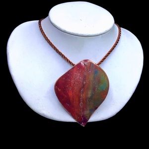 🌺Artisan Copper & Enamel Necklace